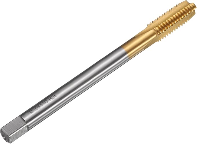 uxcell Metric Thread Tap M10 x 1.5 H2 110mm Straight Flute Screw Thread Milling Machine Taps Threading Tapping Repair Tool