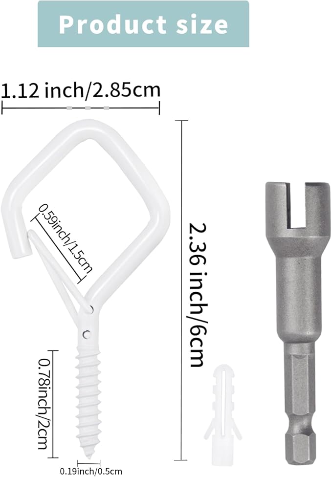 35PCS Eye Screw Hooks for Hanging Heavy Duty with Safety Buckle.Metal Ceiling Hooks for Hanging Plants,Cup,Wind Chime,Bird Feeders,String Lights at Indoor&Outdoor,2.36 Inches White