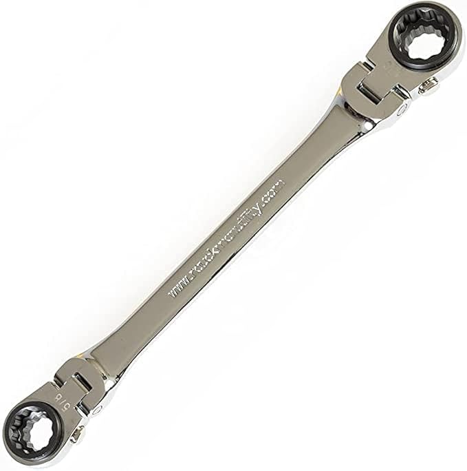 Rauckman Utility Products BugWrench, 4-in-1 Double Ended Reverse Ratcheting Box Wrench Set - 1/2?? 5/8??x 9/16?? 3/4?? Heavy Duty Forged Flex Head - Combination Wrench Sets