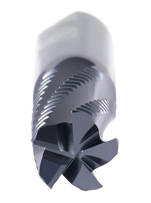 Accusize Industrial Tools 1'' Dia, M42 8% Cobalt Tialn Roughing End Mill, Coarse Tooth, 1'' Shk Dia, 2'' Flt Length, 4-1/2'' Oal, 5 Flute, 1102-0001
