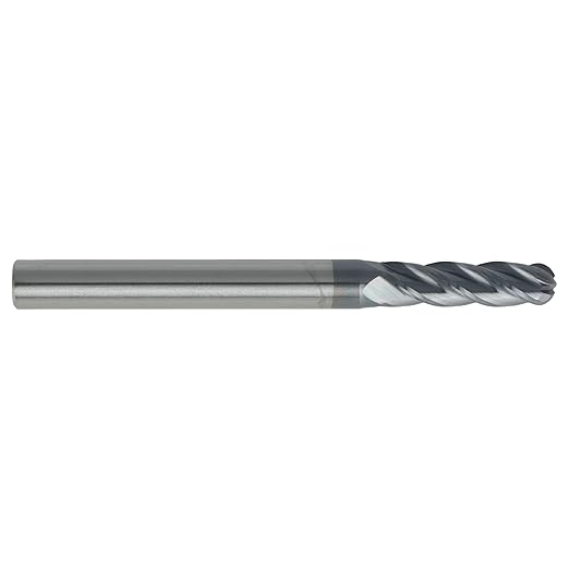 CME 5 pcs Micrograin Carbide End Mills, Ball Nose, TiAlN Coated, 11/64" Mill Diameter, 5/8" Length of Cut, 2" Overall Length, 4 Flute, Center Cutting