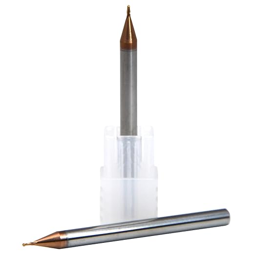 0.16mm 2Flutes 65HRC Standard Mill Dia Miniature Solid Carbide Ball Nose Coated End Mill Metric CNC Router Bits Cutter Tool for Hardened Steels
