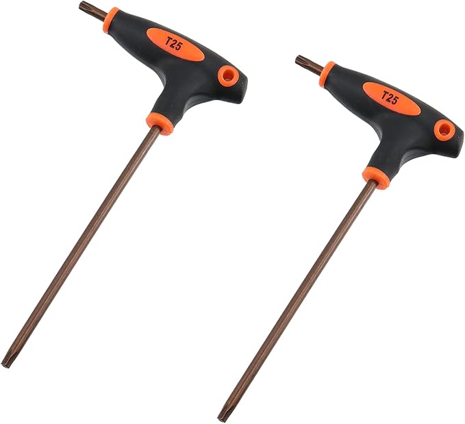 Antrader T25 Torx Screwdriver,Anti Tamper Proof Torx Key,S2 Steel T-Handle Dual End Wrench-2Pcs