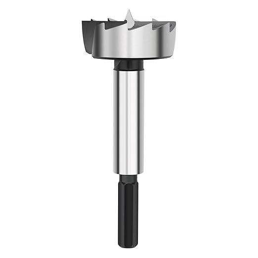 1-5/8 Inch Forstner Drill Bit for Woodworking, 1-5/8" Forstner Bit Wood Drill Bits for Holes, Hinge Cutter for Hard Wood, Plastic, Plywood HEX Shank