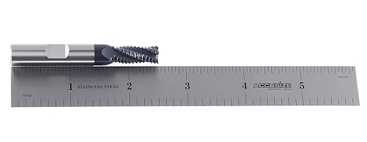 Accusize Industrial Tools 5/16'' by 3/8'' by 3/4'' Flt Length, 2-1/2'' Oal, 4 Flute, Standard Tooth M42 8% Cobalt Tialn Roughing End Mill, 1102-0516