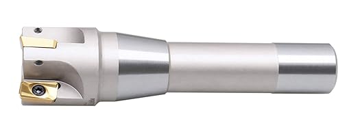 Accusize Industrial Tools 1-1/2'' Diameter by 6-1/8'' Oal 90 Degree R8 Shank Indexable End Mill with 4 Apkt1604 Carbide Inserts, 0028-6905