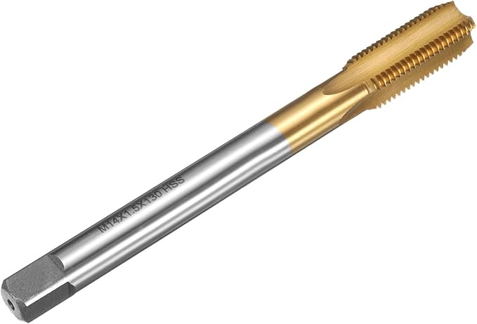uxcell Metric Thread Tap M14 x 1.5 H2 130mm Straight Flute Screw Thread Milling Machine Taps Threading Tapping Repair Tool