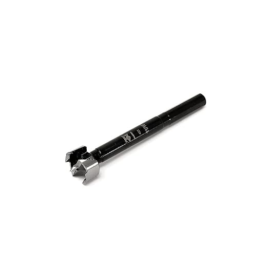 Fisch Black Shark Forged Steel Forstner Drill Bit for Woodworking, Precision Wave Design, Clean Cuts in Hardwoods, MDF, and Plywood, FSA-381020, Made in Austria (11/16 inches)