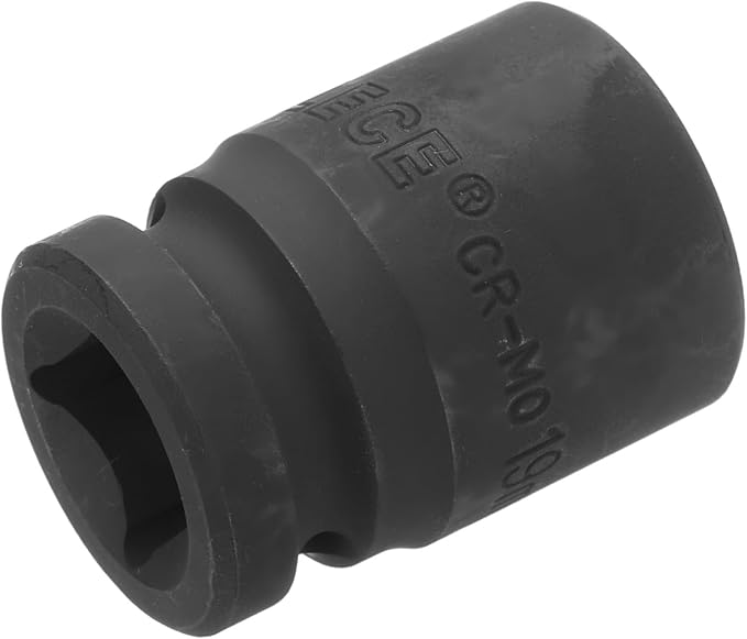 uxcell 1/2" Drive x 19mm Shallow Impact Socket 12-Point Metric CR-MO Steel Nut Impact Grade Socket for Auto Repair