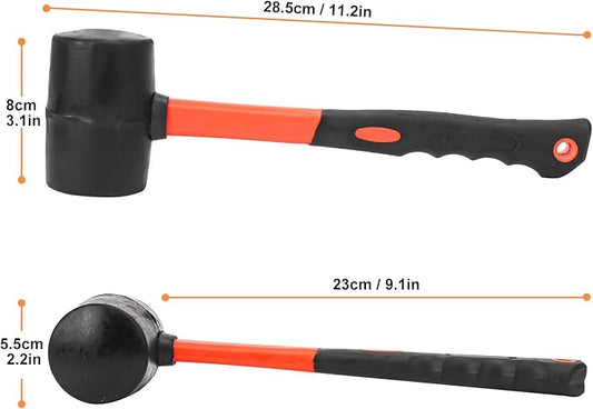 3 PCS Rubber Mallet Hammer, 16 oz Durable Rubber Hammer for Flooring Installation, Camping, Woodwork, and Tent Stakes