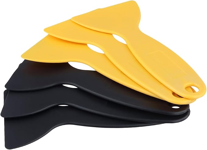 80 Pack 2 Inch Putty Knives, Plastic Putty Knife, Flexible Plastic Paint Scrapers, Black and Yellow Putty Knife Scraper for Spackling, Painting, Spreader, Spackle