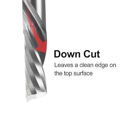 1/8 CNC Router Bits O Flute End Mill 1/8 Shank,5/16 Inch Cutting Length Downcut CNC Bits Carbide Spiral Single Flute Downcut Bit for Acrylic PVC MDF Wood