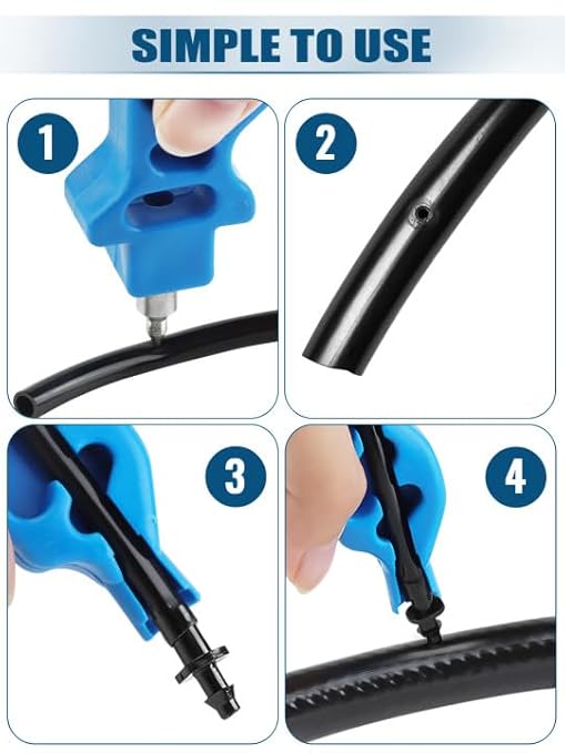 Kalolary 2-in-One Drip Irrigation Tubing Hole Punch, 1/4" Fitting Insertion Tools Drip Tube Hole Punch for 4/7mm PE Pipe Hole Punches
