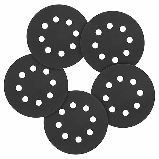 110 Pcs 5 Inch Sanding Disc 1000 Grit 8 Hole Round Hook and Loop Sandpapers for Metal Wood Automotive Boat Building Grinding and Polishing, Black