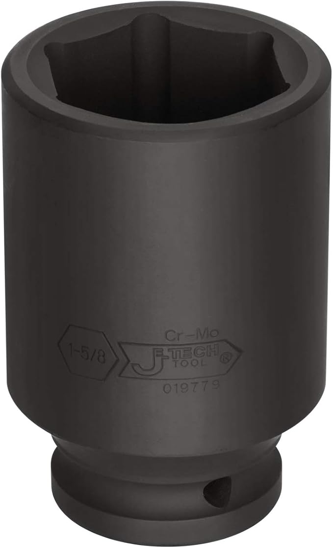 Jetech 3/4 Inch Drive 1-5/8 Inch Deep Impact Socket, Made with Heat-Treated Chrome Molybdenum Alloy Steel, 6-Point Design, SAE