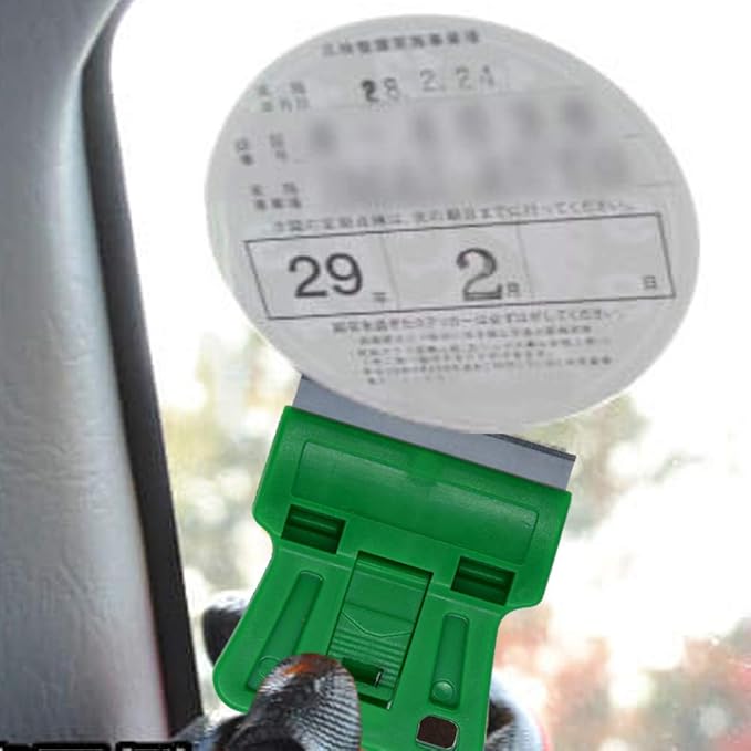 1.5 inches High Visibility Mini Razor Blade Scraper Glass Scraper Green Paint Window Scraper With 5 Metal Scraper Razor Blades 5 Dual Plastic Double Edge Razor Blades Removing Decal Stickers