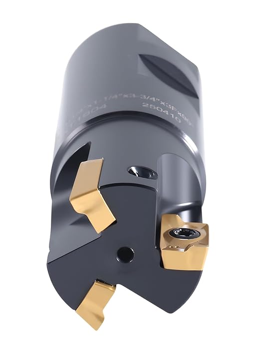Accusize Industrial Tools 1-1/4'' 90 Deg Square Shoulder Indexable End Mill with APKT1604 Inserts, 0056-0922