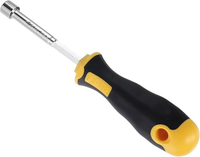 uxcell 8mm Socket Wrench Screwdriver Carbon Steel Hexagon Nut Driver Hand Tool Screwdriver Steel Cushion Grip Screwdriver for Hand-Making Automotive Repair Maintenance