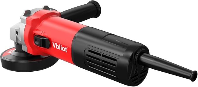 950W Angle Grinder Tool 4.5 Inch 8A Electric 12000RPM Handheld Power Grinders for Cutting and Grinding Metal Stone Wood Polishing, Red