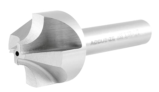 Accusize Industrial Tools 3/8'', H.S.S. Corner Rounding End Mills, 1/2'' Shank Dia, 1-1/4'' Cutter Dia, 3-1/2'' Overall Length, 1011-3878