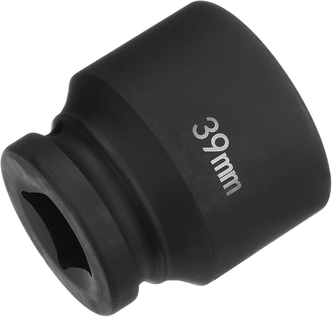HARFINGTON 6-Point Impact Socket 3/4" Drive 39mm Metric 40Cr Alloy Steel Spindle Axle Nut Impact Socket