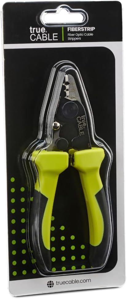 trueCABLE Professional Grade 3 in 1 Fiber Optical Cable Stripper, Precision Angled Jaw, 6" Fiber Optic Stripper Tool with TPU Grip for 1.6-3.0mm Jackets, 250-900關m Tight Buffer & Loose Tube