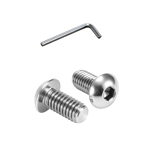 Metuja M5-0.8x20mm 25Pcs, Button Head Socket Cap Bolts Screws, Stainless Steel, Professional Set Screw, Clear and Complete Full Thread, Silver Bright Finish Furniture Bolt, Allen Hex Drive