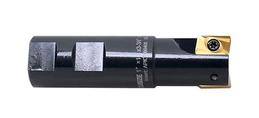 Accusize Industrial Tools 1'' 90 Deg Square Shoulder Indexable End Mill with Apkt1604 Inserts, 0056-0921