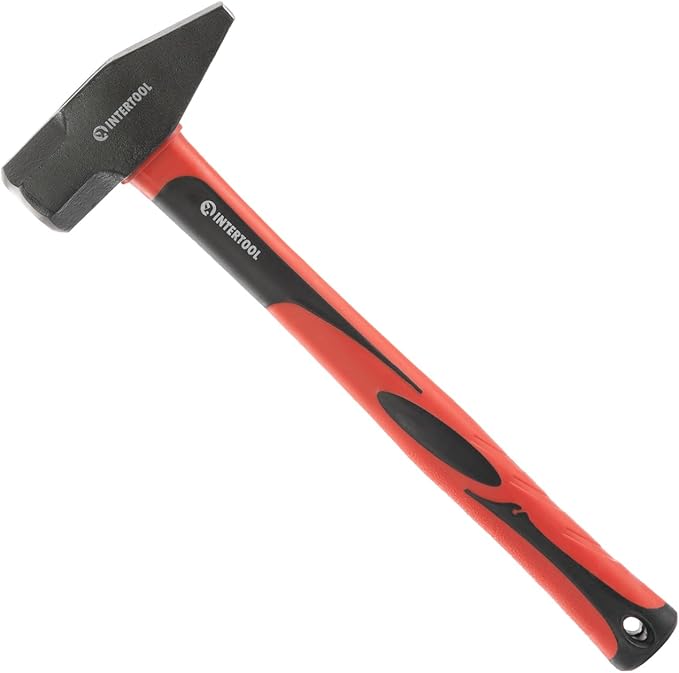 INTERTOOL Black Smith?셲 Hammer | 40 oz (2.5 lbs) Metal Working Tool with Shock Absorbing Anti-Slip Fiberglass Handle HT08-0251