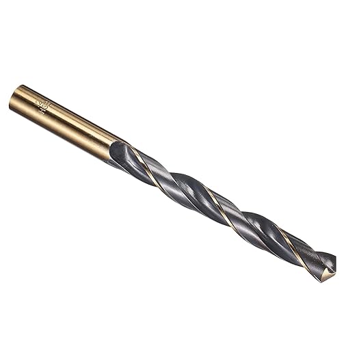 PATIKIL 12mm Drill Bit, Jobber Straight Shank 4341 High-Speed Steel 118째 Black and Gold Finish for Medium-Hard Metal Steel Acrylic - 1 Pack