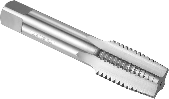uxcell Hand Taper Tap 1-3/8"-6 BSW Thread Taper Style Taps Straight Flute Screw Tapping Threading Tool High Speed Steel HSS6542