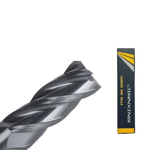 Carbide Square End Mill for Alloy Steels/Hardened Steels, 3/8" End Mill Bits, 4 Flute HRC 55 Deg AlTiN Coating, CNC Router Bits (1 Pc)