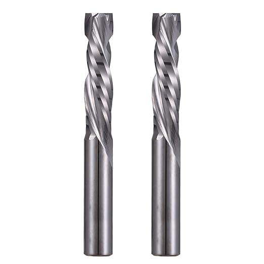 Up & Down Cut Bit 6mm (0.236") Shank with 6mm (0.236") Cutting Diameter,Compression Bit Spiral CNC Router Bits End Mill Tungsten Carbide Milling Cutter Set 2 Pack