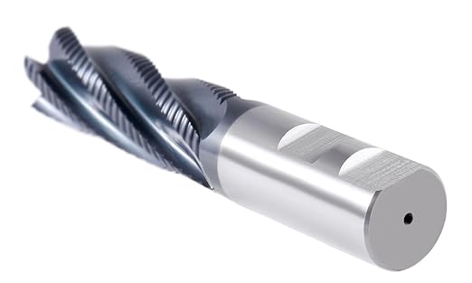Accusize Industrial Tools Standard Tooth M42 8% Cobalt Tialn Roughing End Mill, 1'' Diameter, 1'' Shank Diameter, 3'' Flt Length, 1102-0031