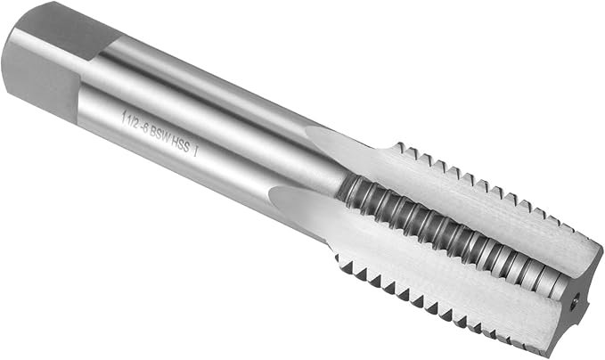 uxcell Hand Taper Tap 1-1/2"-6 BSW Thread Taper Style Taps Straight Flute Screw Tapping Threading Tool High Speed Steel HSS6542
