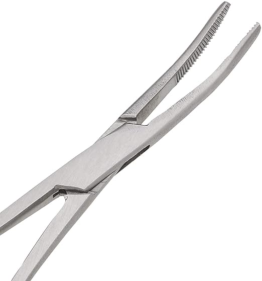 SURGICAL ONLINE 2-Piece Curved & Straight 9" Hemostat Set - Stainless Steel Locking Tweezer Clamps - Ideal Hemostats for Nurses, Fishing Forceps, Crafts and Hobby