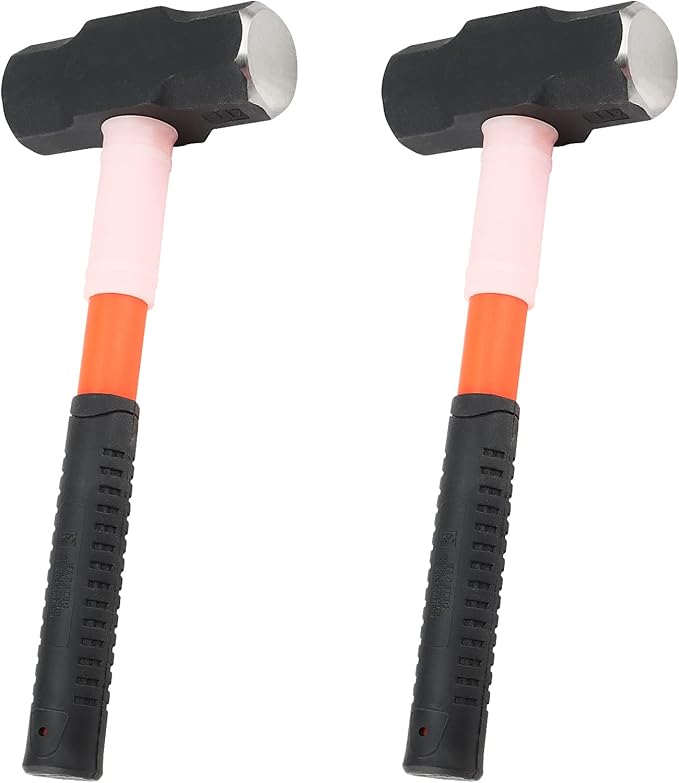 JOIKIT 2 PCS 4lb Sledge Hammer, Drilling Crack Hammer with Forged Steel Head and Fiberglass Handle, Solid Construction for Demolition Work