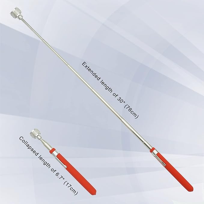 GUTIMORE Magnetic Pickup Tool Pack of 2, Flexible Magnetic Pickup 2LB,Telescoping Magnet Pickup 10LB,Strong Magnet for Hard to Reach Keys,Bolts,Nuts and Screws for Car and Home