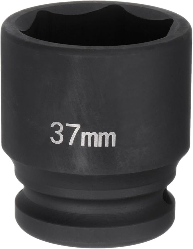 HARFINGTON 6-Point Impact Socket 3/4" Drive 37mm Metric 40Cr Alloy Steel Spindle Axle Nut Impact Socket