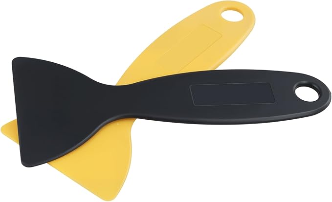 80 Pack 2 Inch Putty Knives, Plastic Putty Knife, Flexible Plastic Paint Scrapers, Black and Yellow Putty Knife Scraper for Spackling, Painting, Spreader, Spackle