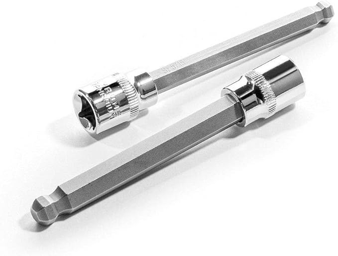 Stark USA 7-Piece 3/8-inch Drive Extra Long Ball End Hex Bit Socket Set, S2 Steel | SAE 1/8 to 3/8-inch | Carrying Case