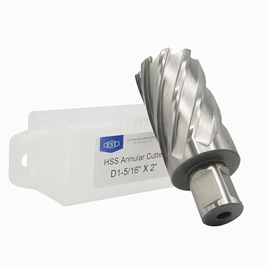 HSS M2AL Annular Cutter 2" DOC with 3/4" Weldon Shank for Magnetic Drill Press by EST (D1-5/16" X 2")