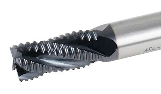 Accusize Industrial Tools Standard Tooth M42 8% Cobalt TiAlN Roughing End Mill, 3/8" Diameter, 3/8" Shank Diameter, 3/4" Flute Length, 1102-0038
