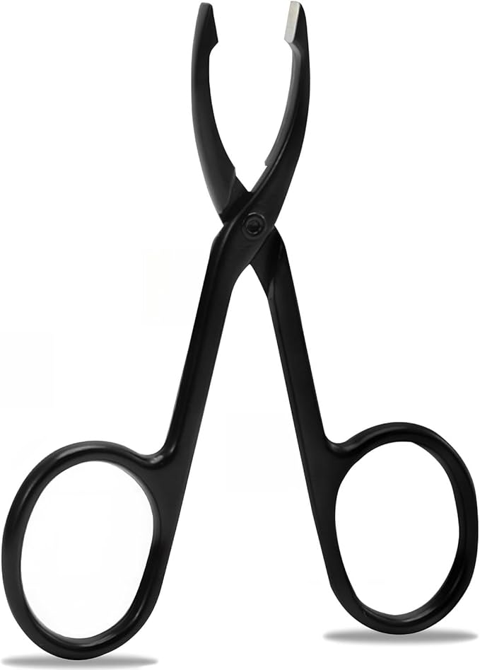 Scissor Tweezers,Stainless Steel Tweezers with Handles for Women and Men Facial Hair (Black)