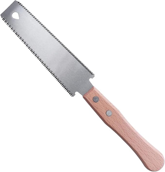Japanese Hand Saw, Japanese Double-Sided Pull Saw, Double Edge Sided Pull Saw, Flush Cut Beech Handle Wood Saw for Woodworking Tools