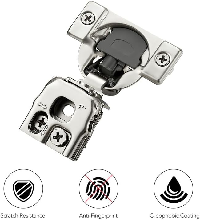 Ravinte 20 Pack 10 Pairs 1 inch Overlay Cabinet Hinges Kitchen Soft Close Cabinet Hinges Hidden Door Hinge for Kitchen Cabinet Hinges Stainless Steel Adjustable Hinges Satin Nickel Cabinet Hardware