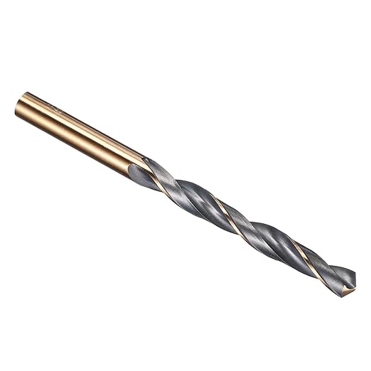 PATIKIL 8mm Drill Bit, Jobber Straight Shank 4341 High-Speed Steel 118째 Black and Gold Finish for Medium-Hard Metal Steel Acrylic - 1 Pack