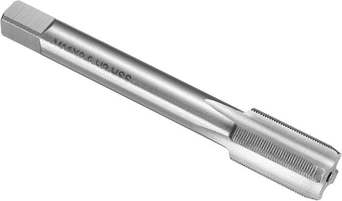 uxcell Hand Plug Tap M11 x 0.5 H2 Metric Thread Plug Style Taps Straight Flute Screw Tapping Threading Tool High Speed Steel HSS6542