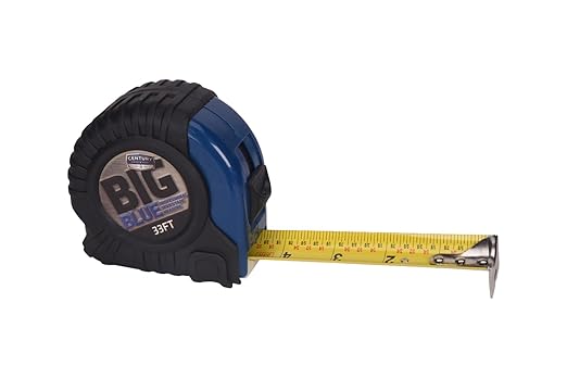 Century Drill & Tool's Big Blue Tape Measure - 33-Foot, Durable and Accurate Measuring Tape with Magnetic Tip for Easy Use, Perfect for DIY and Professional Projects