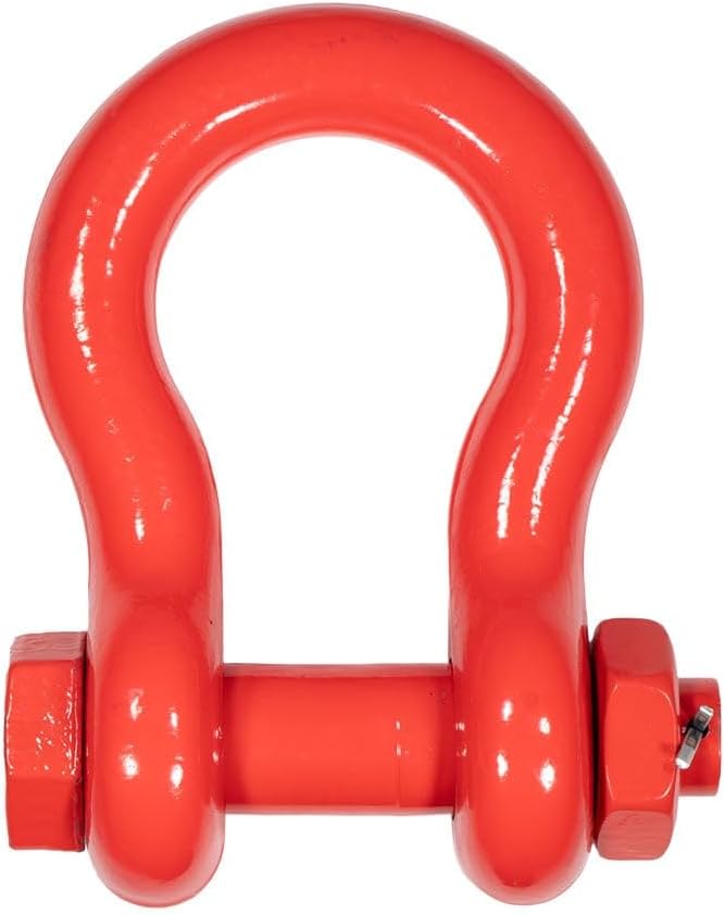 Mytee Products 2 Pack 1-1/2" Anchor Shackle Forged Carbon Steel w/Safety Screw Pin Load Limit 34,000 lbs, Double Rust Protection Heavy Duty D Ring Bolt Type Shackle for Towing, Rigging